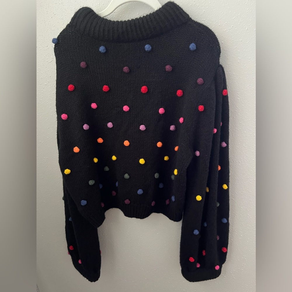 Farm Rio Rainbow Dots Turtleneck Sweater Size XL New - Picture 3 of 8